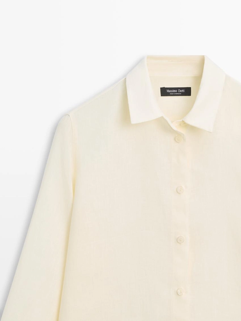 Рубашка из 100% льна со свободным покроем