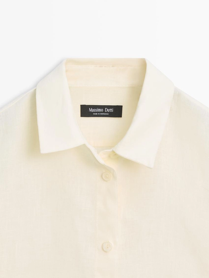 Рубашка из 100% льна со свободным покроем