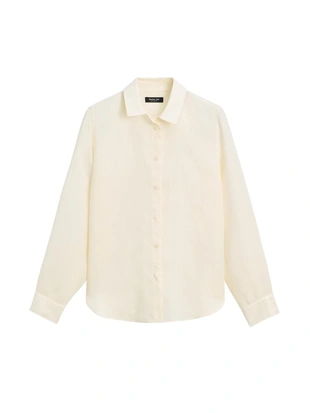 Рубашка из 100% льна со свободным покроем- Заказать в России