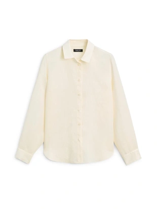 Рубашка из 100% льна со свободным покроем- Заказать в России