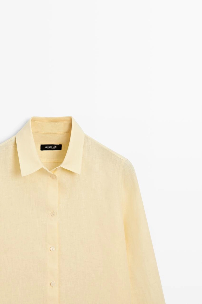 Рубашка из 100% льна с плавным фасоном