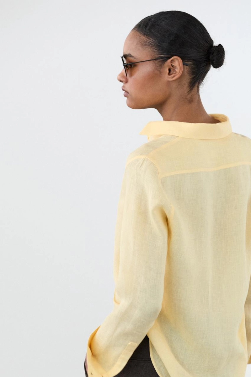 Рубашка из 100% льна с плавным фасоном