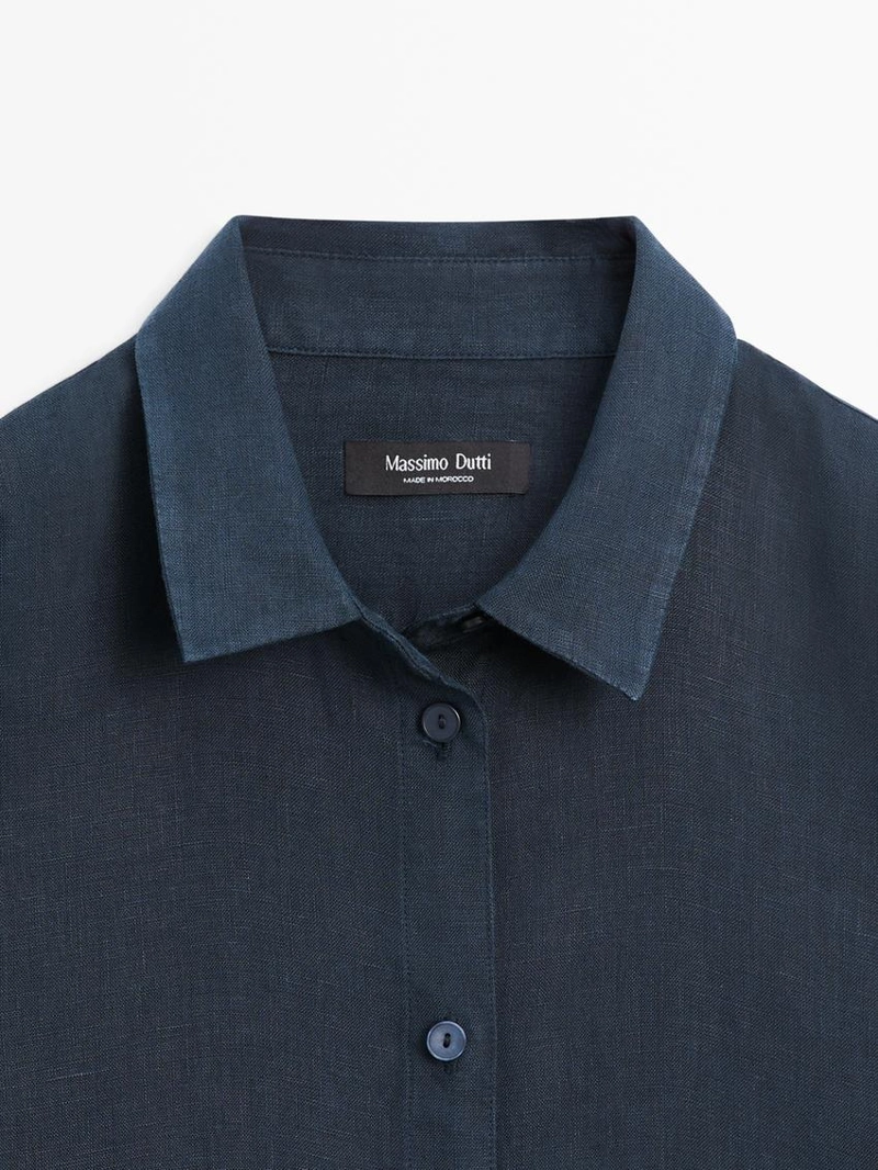 Рубашка из 100% льна со свободным кроем