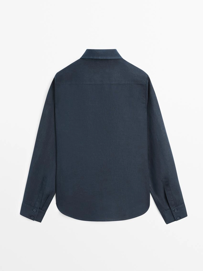 Рубашка из 100% льна со свободным кроем