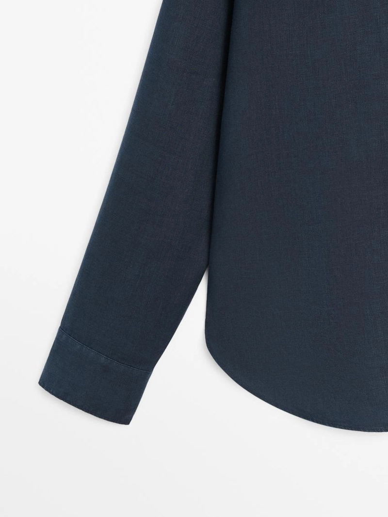 Рубашка из 100% льна со свободным кроем