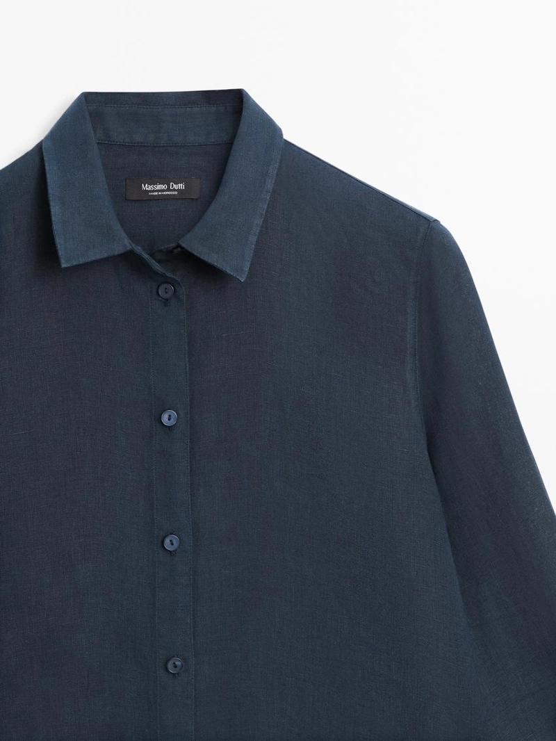 Рубашка из 100% льна со свободным кроем