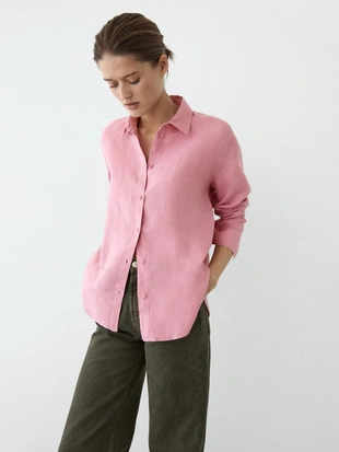 Рубашка из 100% льна flowing- Заказать в России