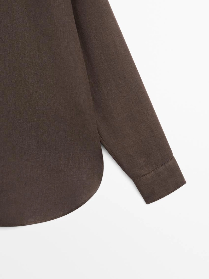 Рубашка из 100% льна с прямым кроем