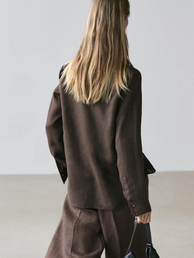 Рубашка из 100% льна с прямым кроем