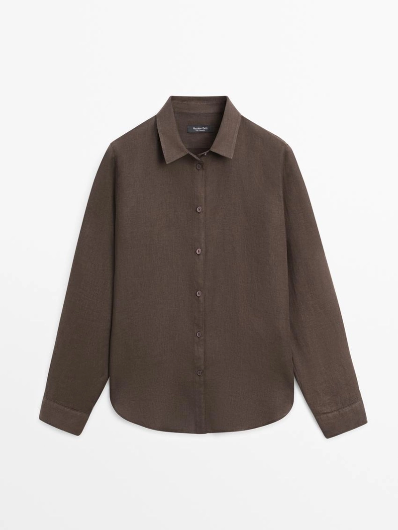 Рубашка из 100% льна с прямым кроем
