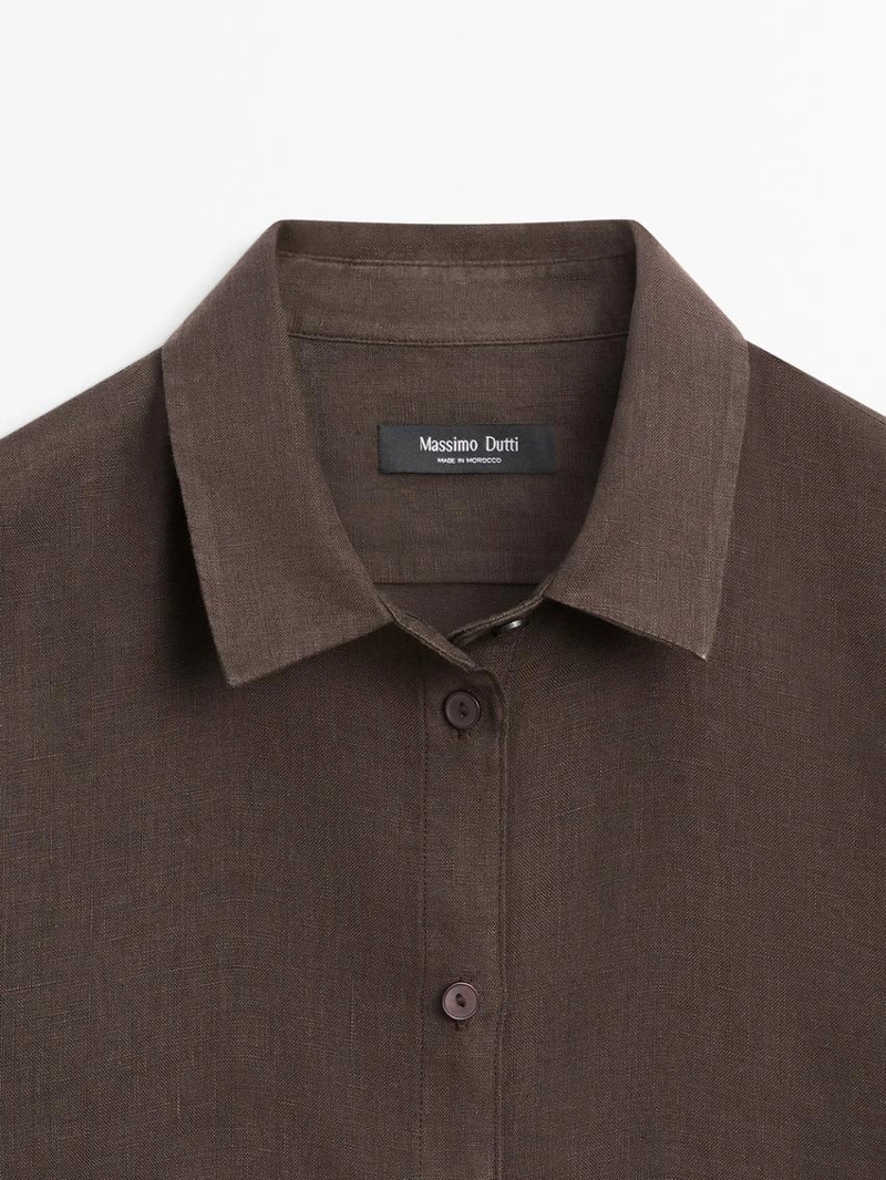 Рубашка из 100% льна с прямым кроем