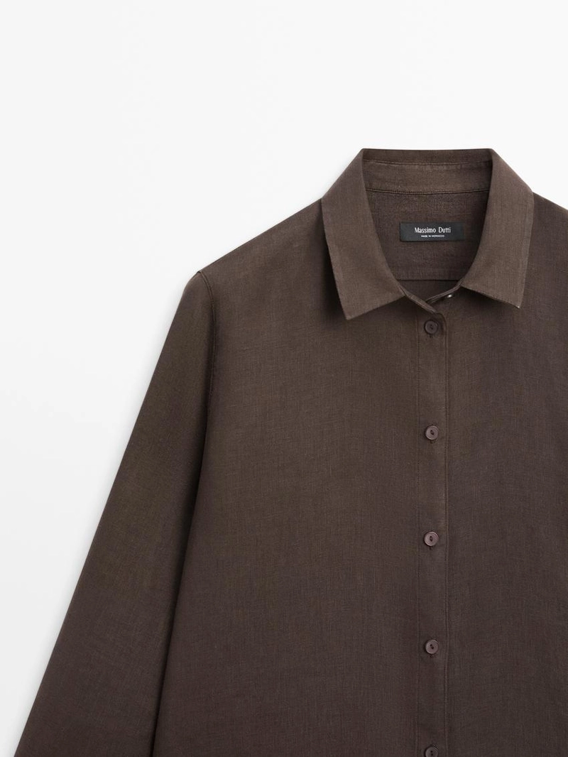 Рубашка из 100% льна с прямым кроем