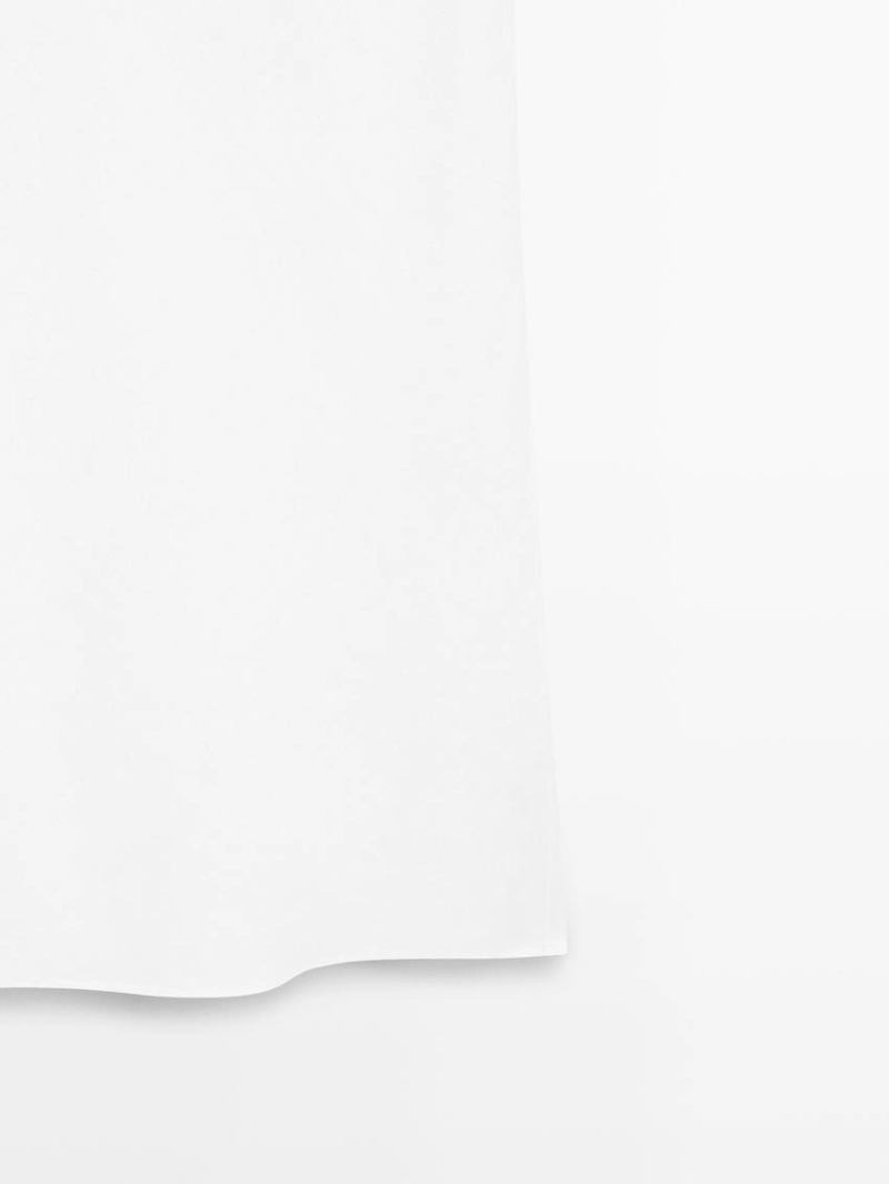 Платье-миди из льна с прямым вырезом