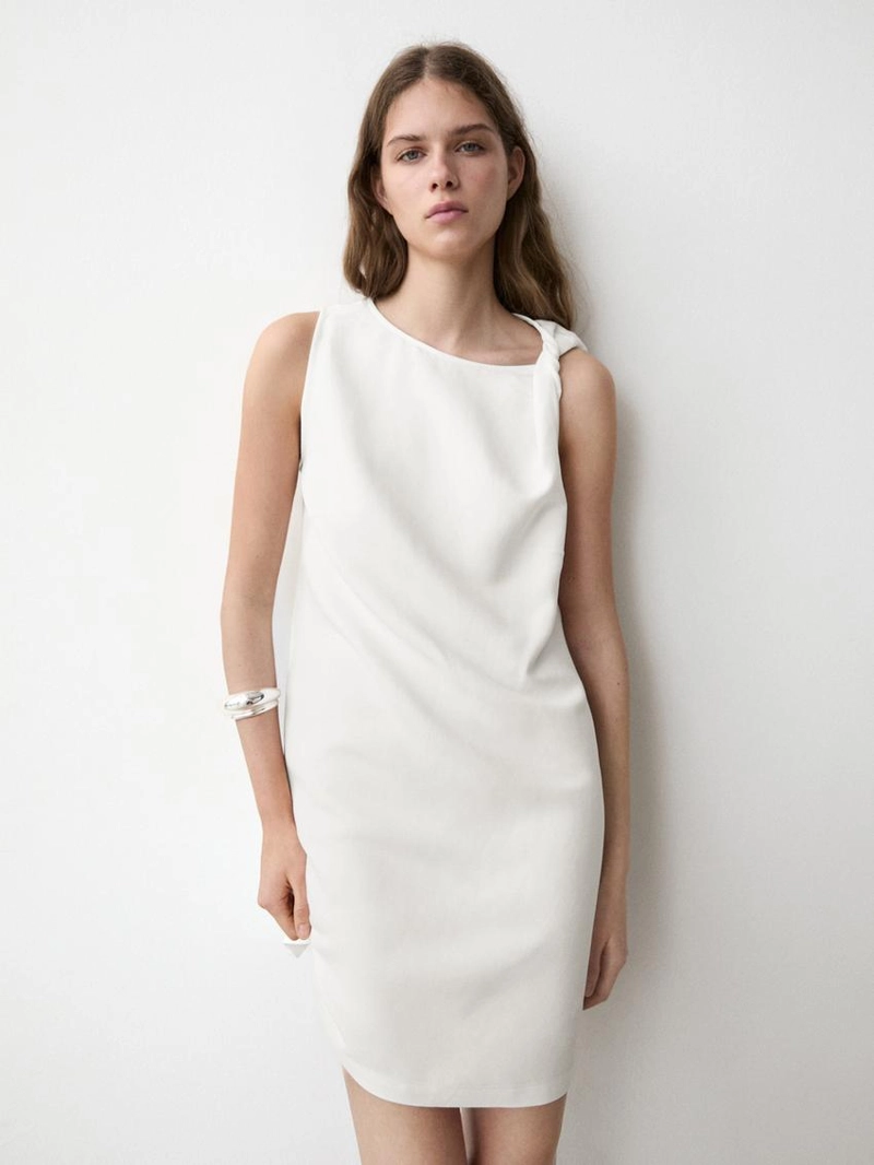 Мини-платье с деталью завязки на лямке