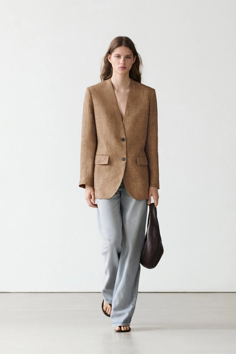 Пиджак из меланжевого льна