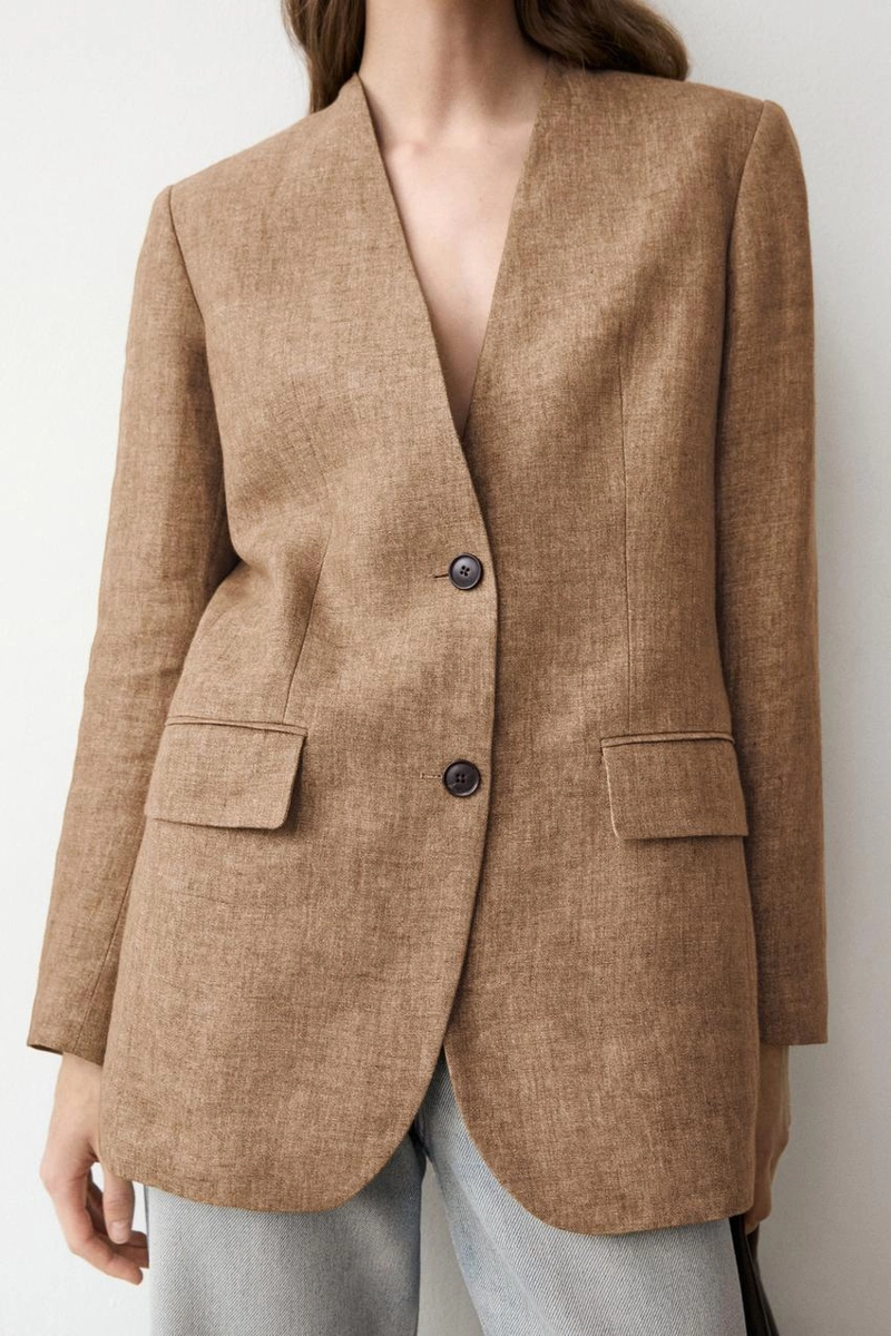 Пиджак из меланжевого льна