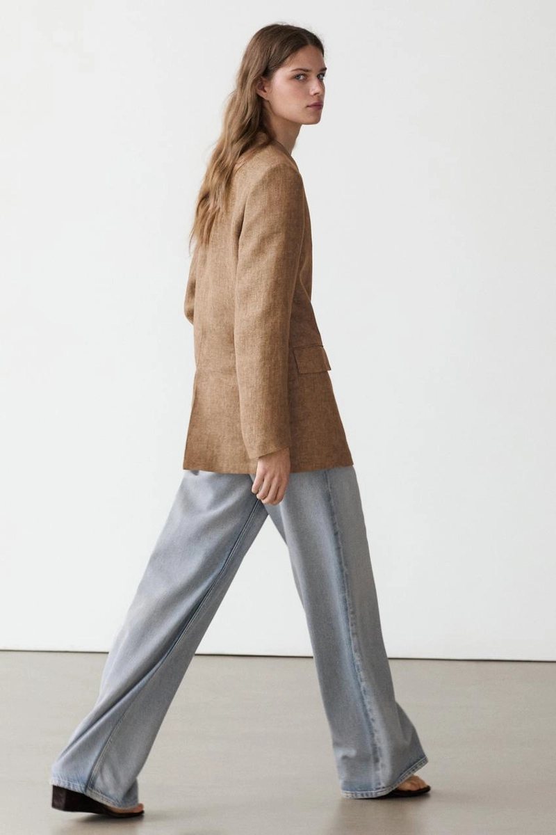 Пиджак из меланжевого льна
