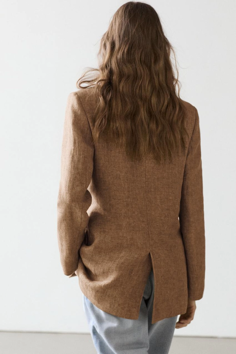 Пиджак из меланжевого льна