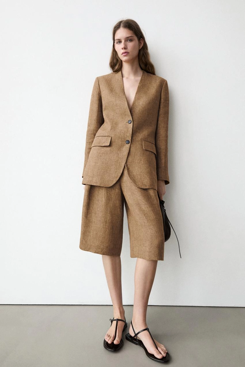 Пиджак из меланжевого льна