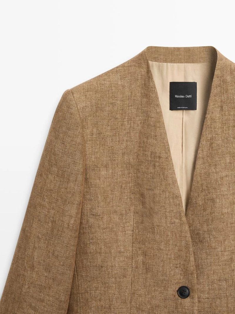 Пиджак из меланжевого льна