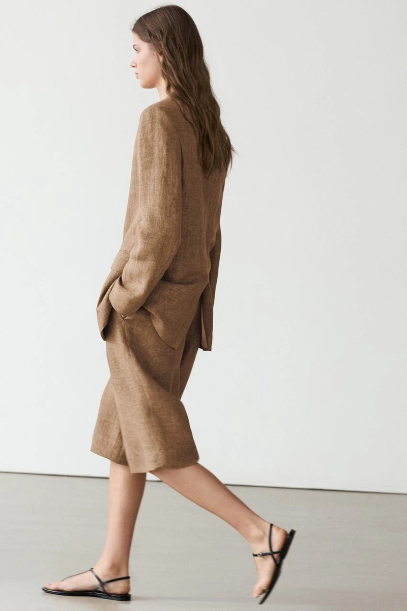 Пиджак из меланжевого льна