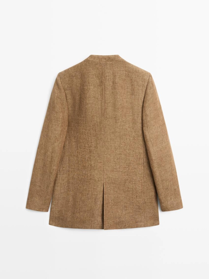 Пиджак из меланжевого льна