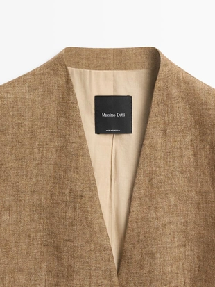 Пиджак из меланжевого льна- Заказать в России