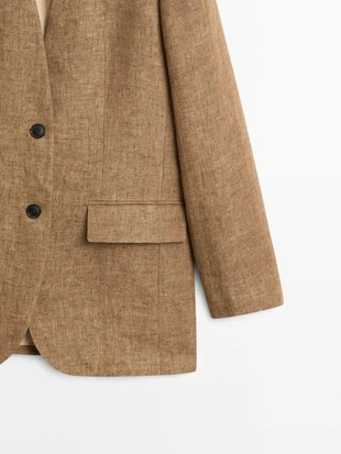 Пиджак из меланжевого льна- Заказать в России