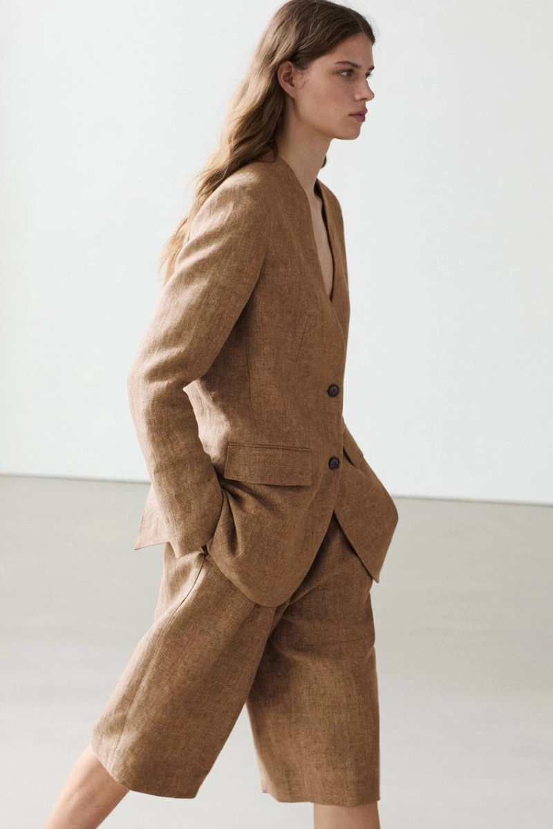 Пиджак из меланжевого льна