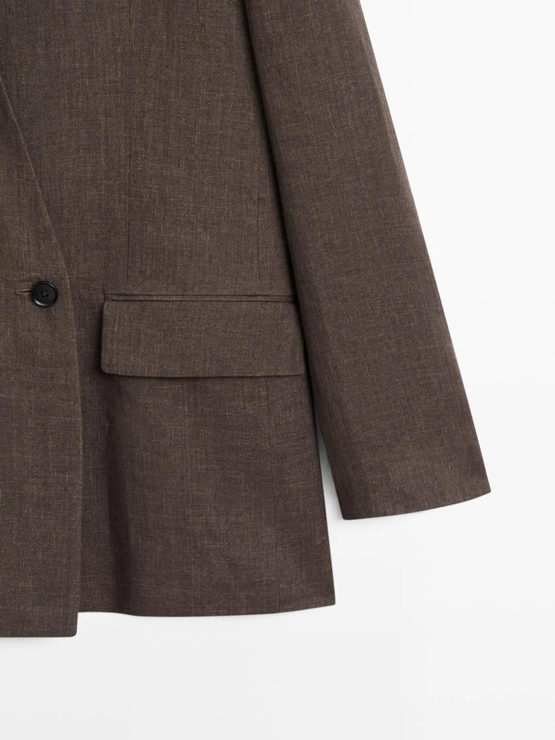 Пиджак из меланжевого льна с шарфом