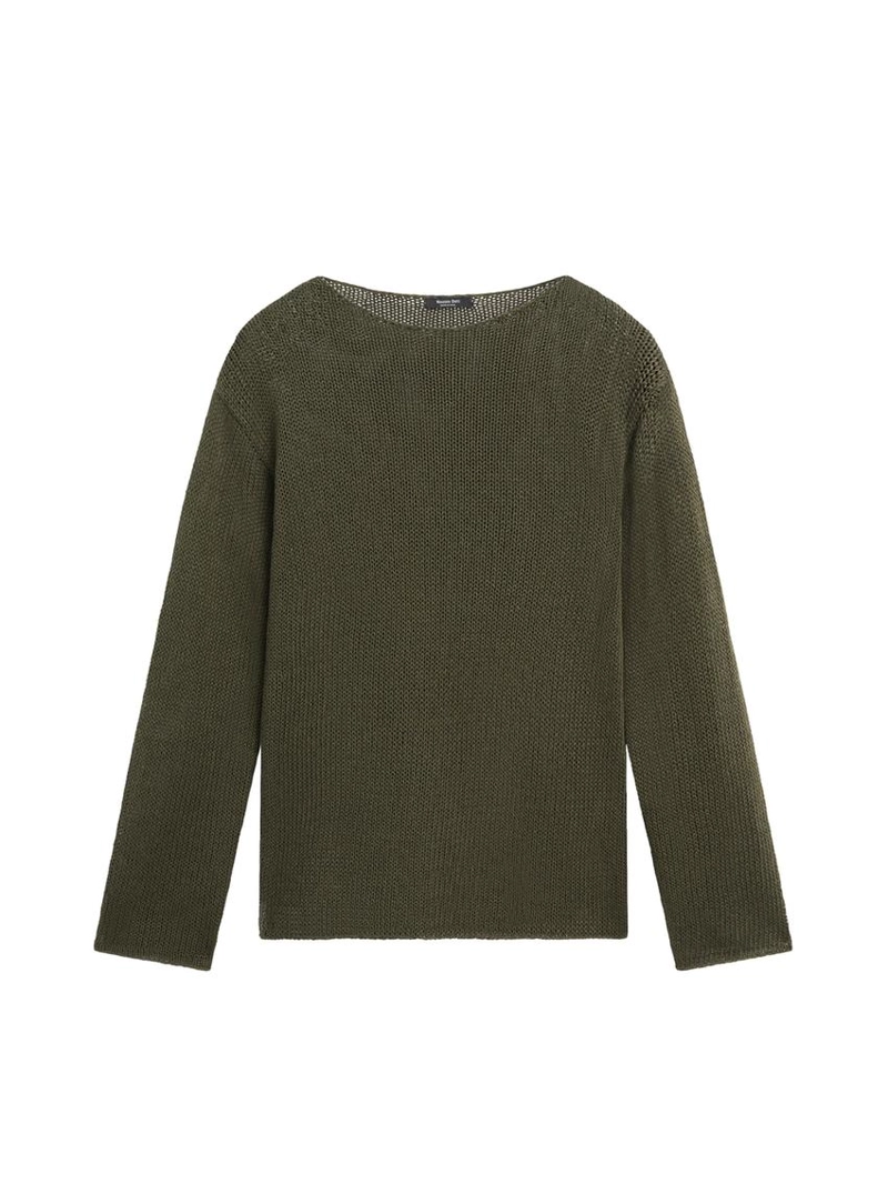 Свитер из хлопкового смесового материала с вырезами