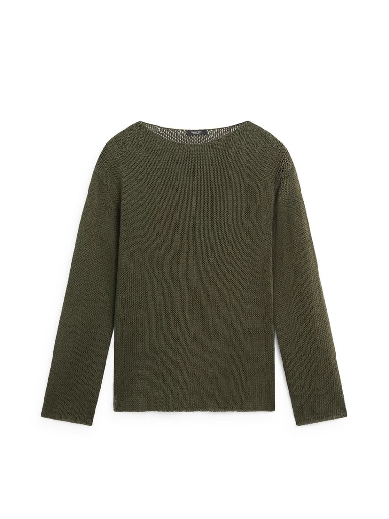 Свитер из хлопкового смесового материала с вырезами