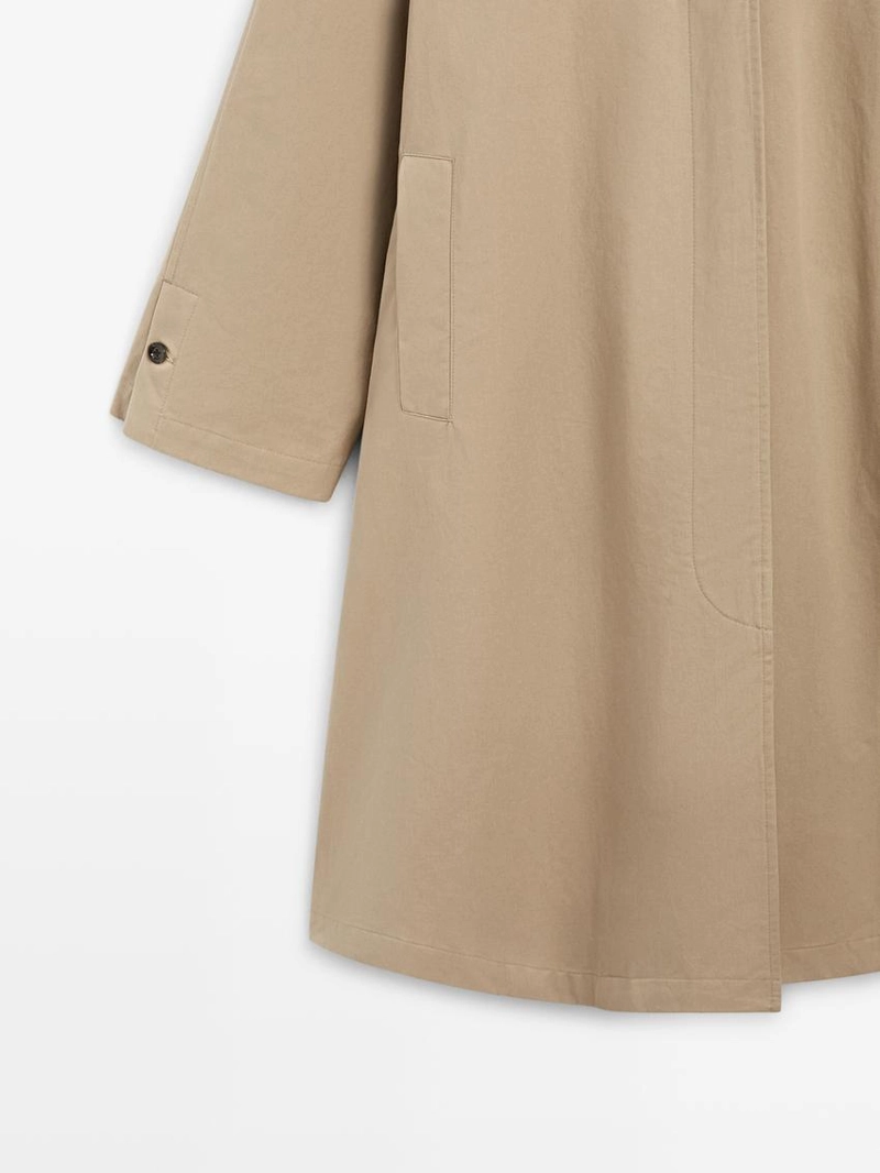 Плащ-тренч с отстёгивающимся капюшоном