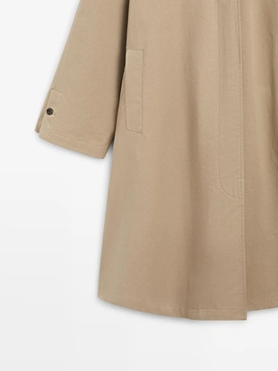 Плащ-тренч с отстёгивающимся капюшоном- Заказать в России