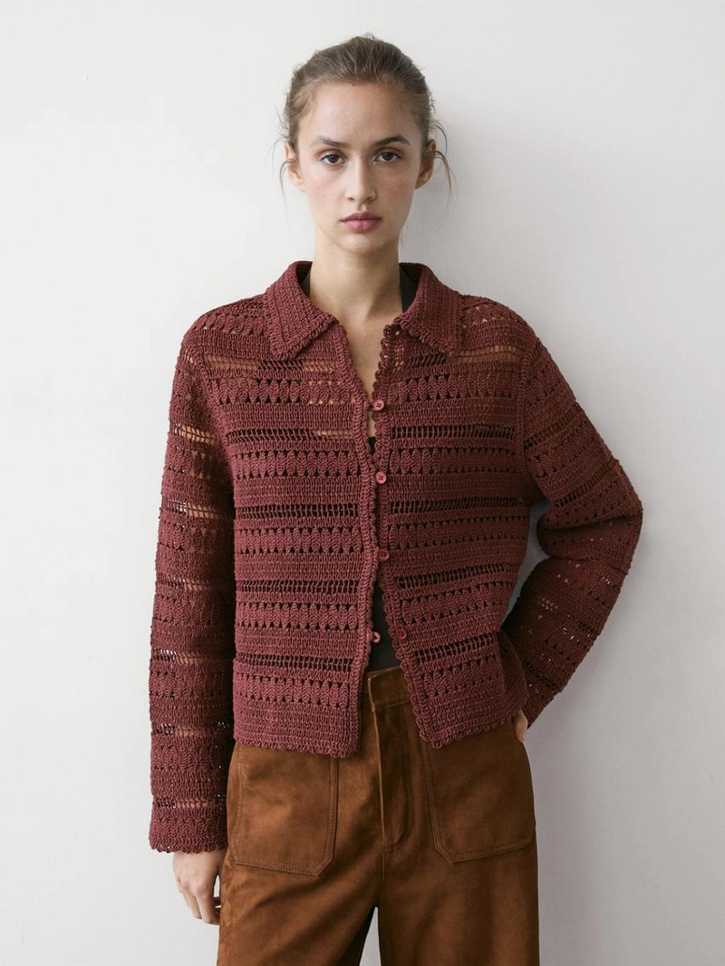 Короткая кружевная хлопковая куртка