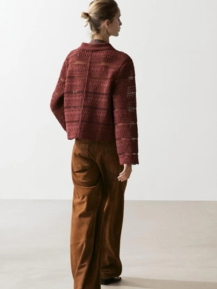 Короткая кружевная хлопковая куртка- Заказать в России