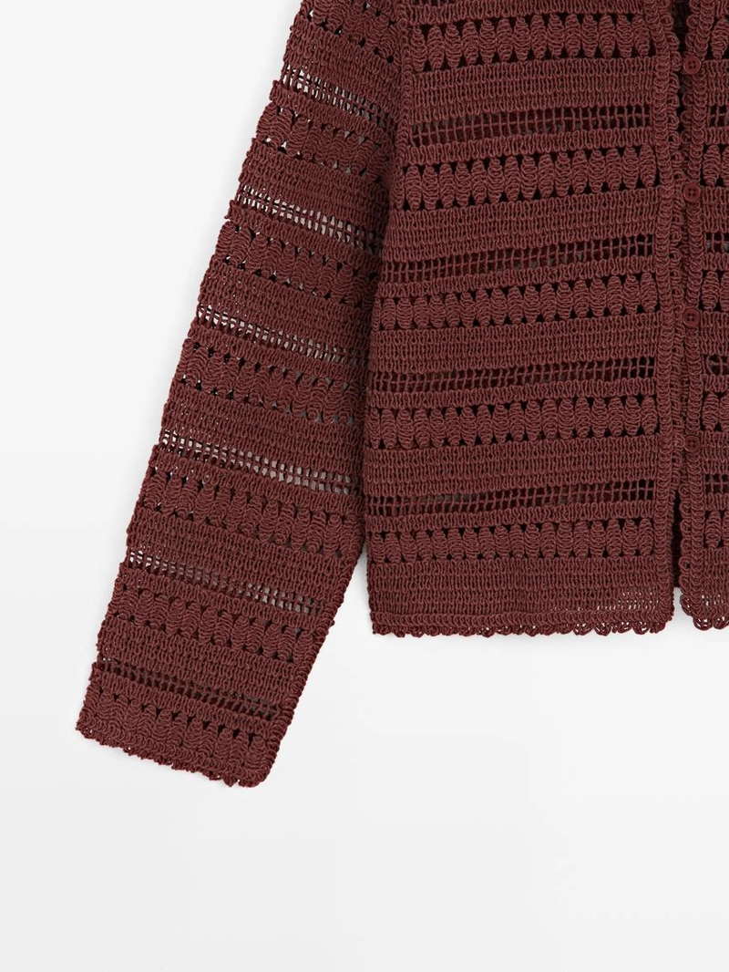 Короткая кружевная хлопковая куртка