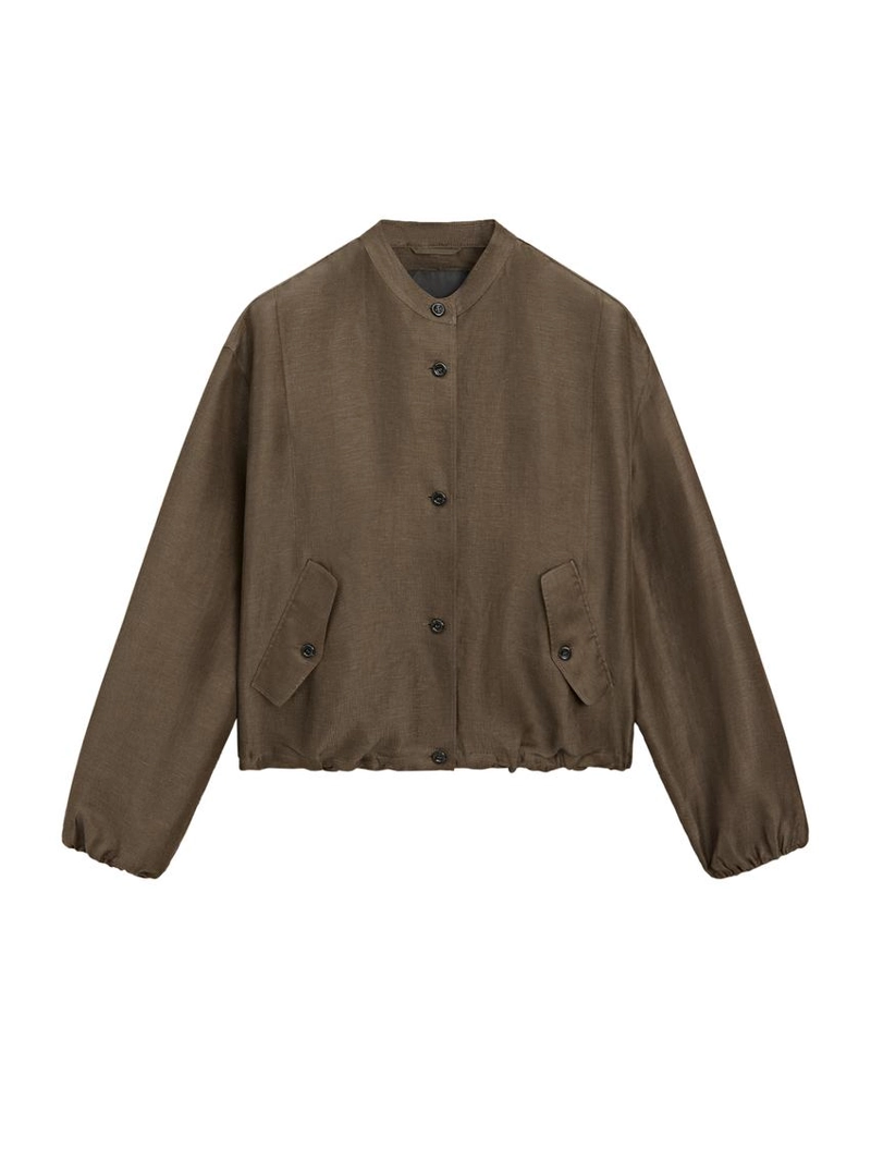 Бомбер из льна и шелка