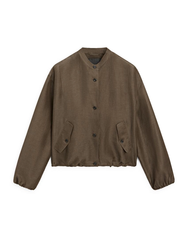 Бомбер из льна и шелка