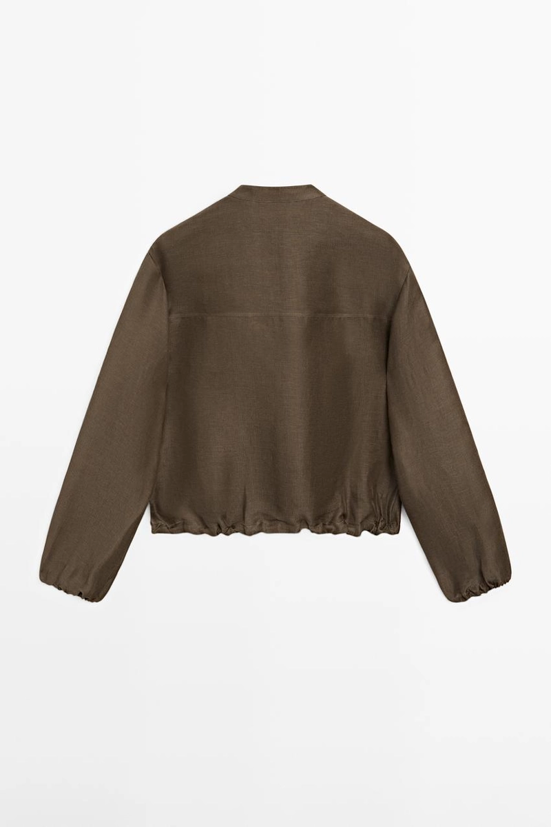 Бомбер из льна и шелка