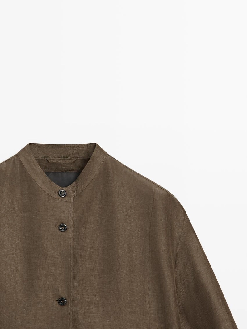 Бомбер из льна и шелка