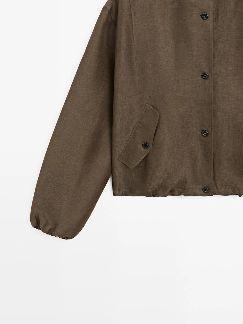 Бомбер из льна и шелка