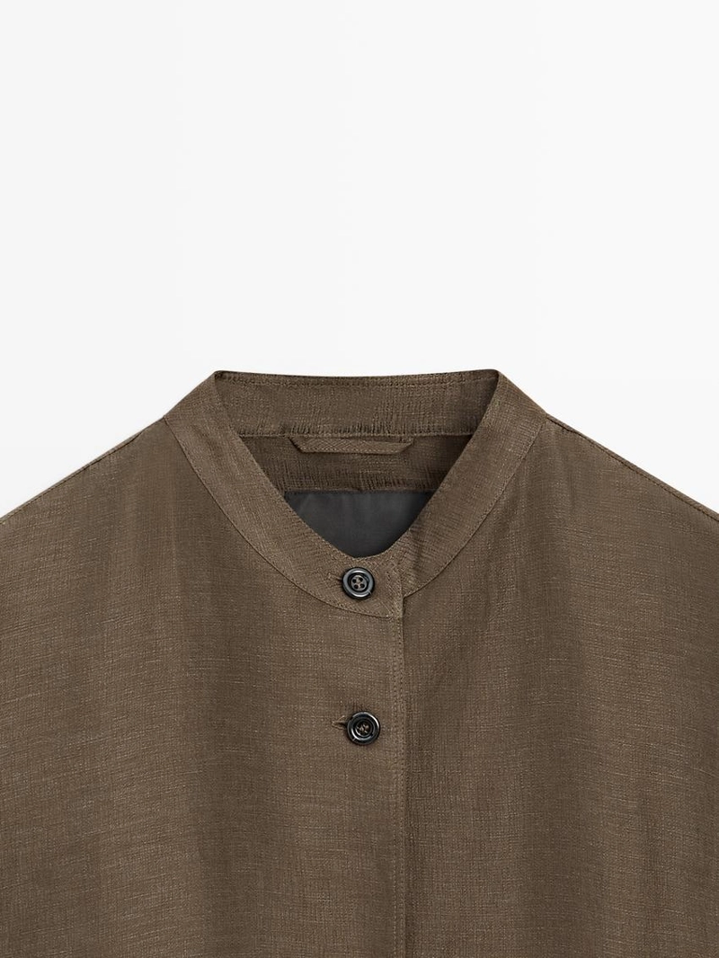 Бомбер из льна и шелка