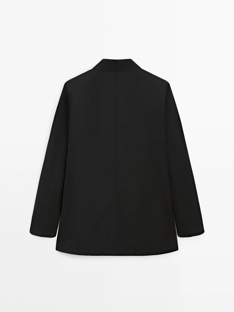 Длинная хлопковая парка с деталями воротника