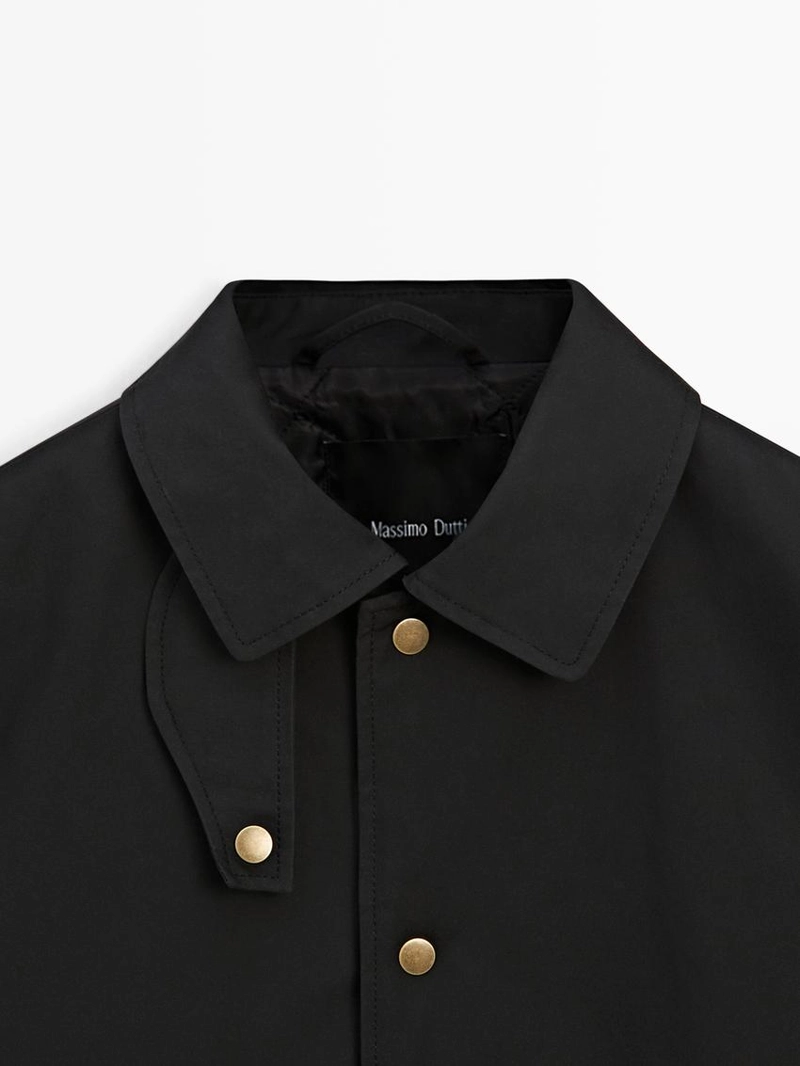 Длинная хлопковая парка с деталями воротника