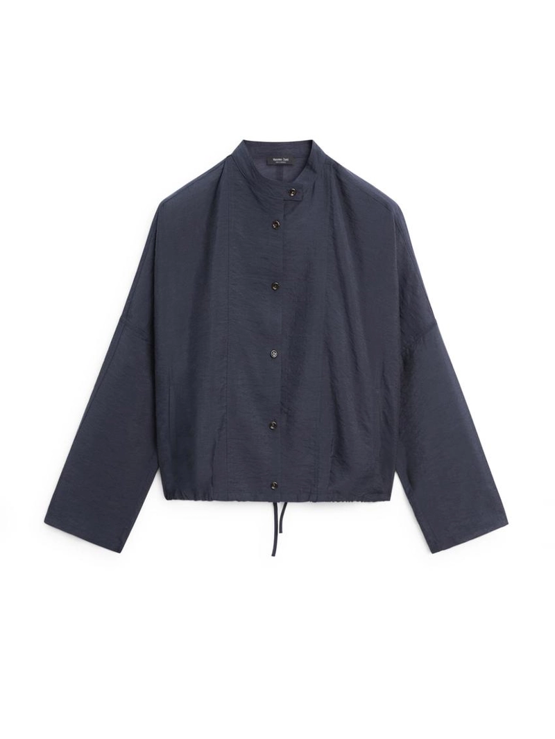 Куртка-бомбер с отложным воротником и деталями на пуговицах