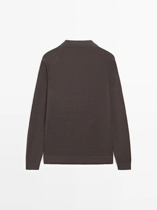 Поло из льна с воротником-стойкой- Заказать в России