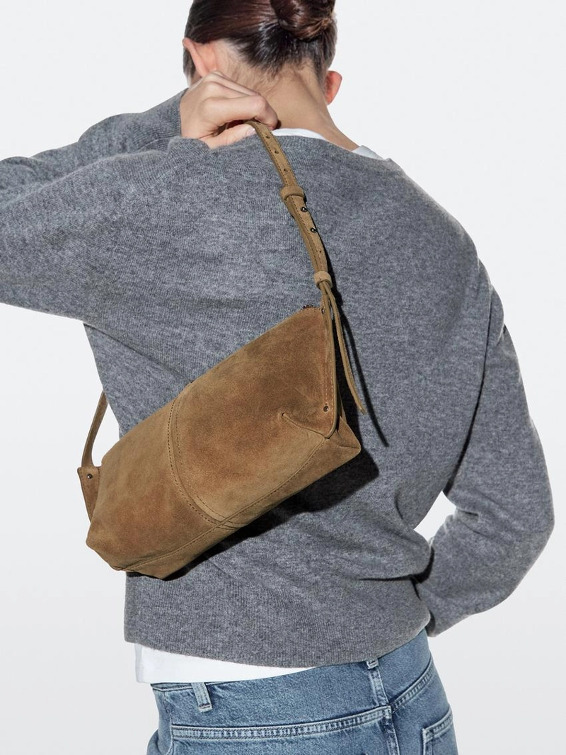 Сумка через плечо из замши