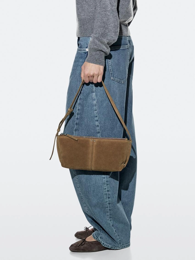 Сумка через плечо из замши