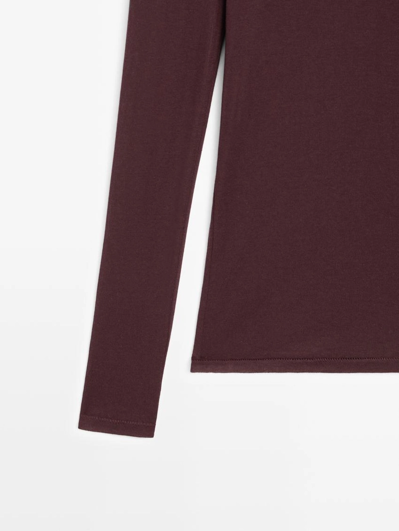 Футболка из 100% хлопка полупрозрачная с деталями воротника